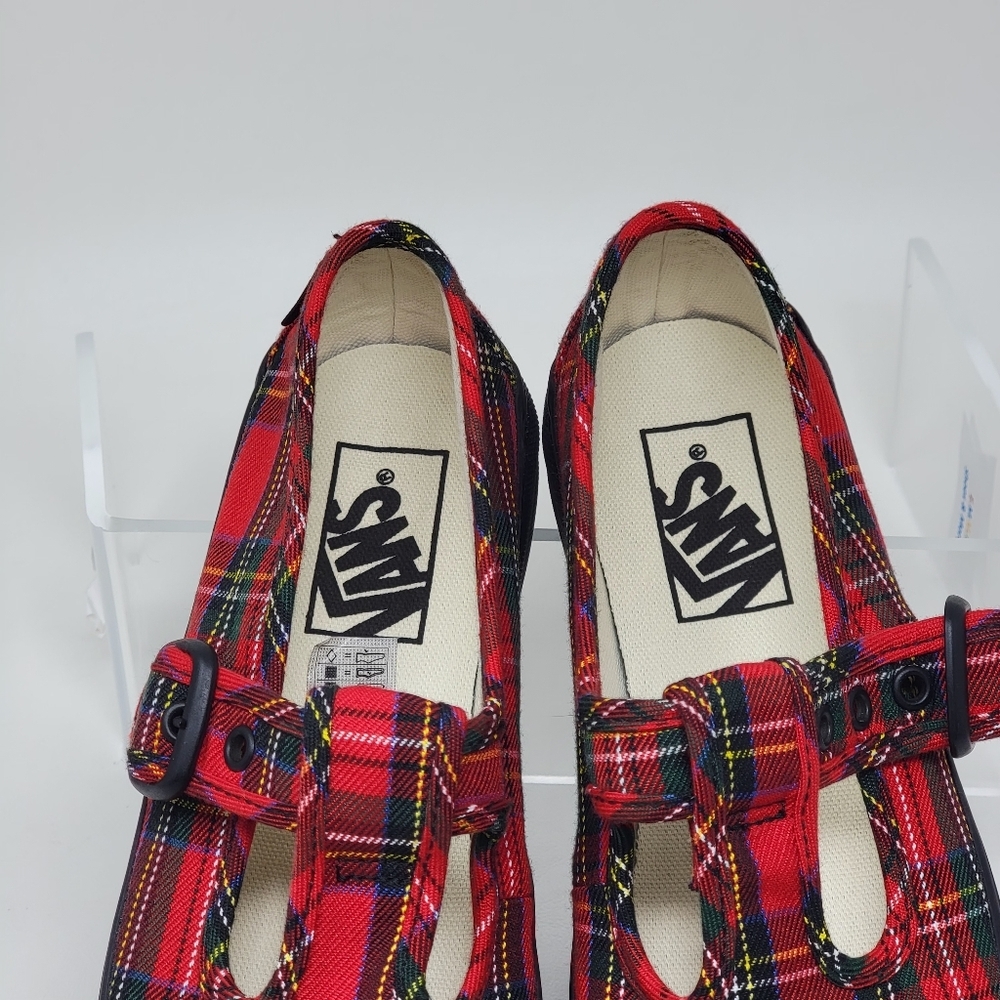 Vans Women's Size 6 Style 93 Red Tartan Plaid Mary Jane Sneakers 507452 New - Picture 11 of 11
